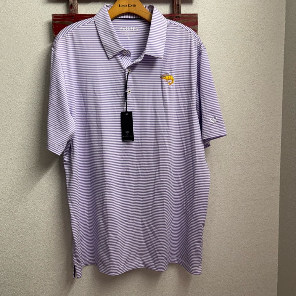 Purple Striped‎ Polo Shirt